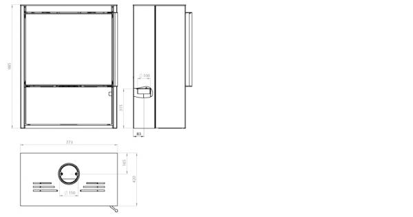 Ember Kaminofen M 3 Vollglastür